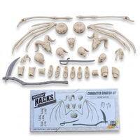 1:18 Scale Bone White Undead Character Creator Kit (Wings, Scythe & Multi-Head Pack for 3.75" - 4" Figures) Boss Fight Studio