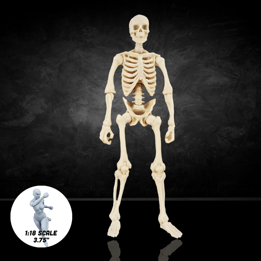 Bone White Skeleton Vitruvian H.A.C.K.S. Customizer Series Action Figure Blank 1:18 Scale by Boss Fight Studio Llc new in box