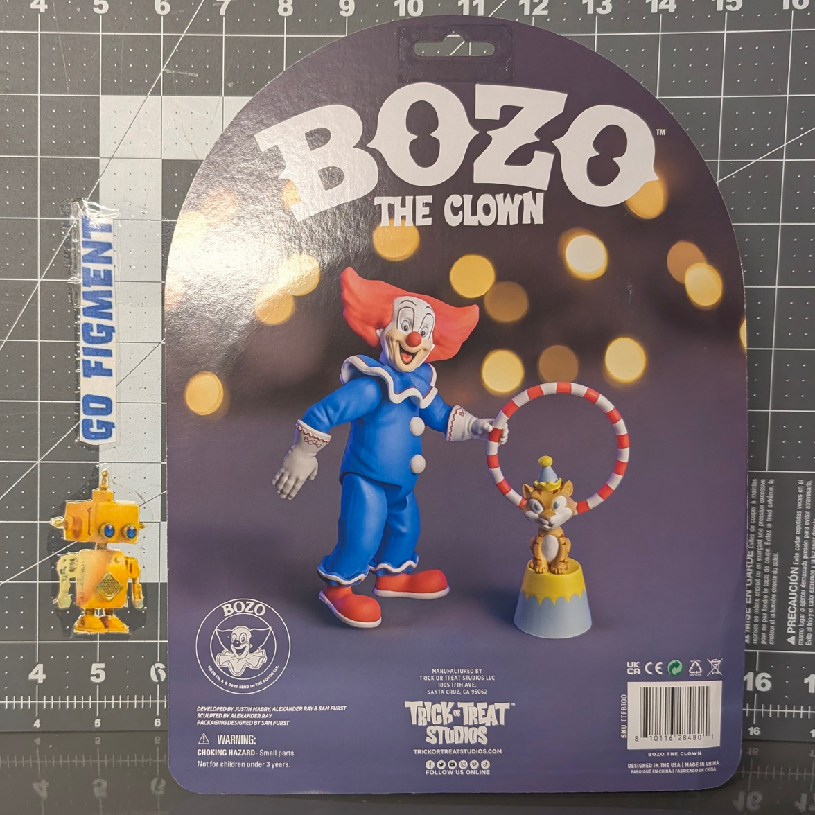 Bozo the Clown 5-Inch Action Figure - Classic TV Icon with Circus Accessories by Trick or Treat Studios new in box collectible