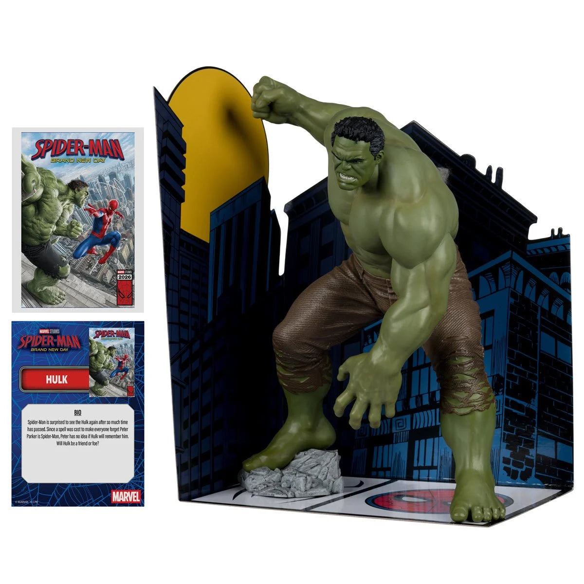 Hulk - Brand New Day 1:6 Scale Posed Figure Statue McFarlane Toys by Hasbro in a dynamic cityscape display.