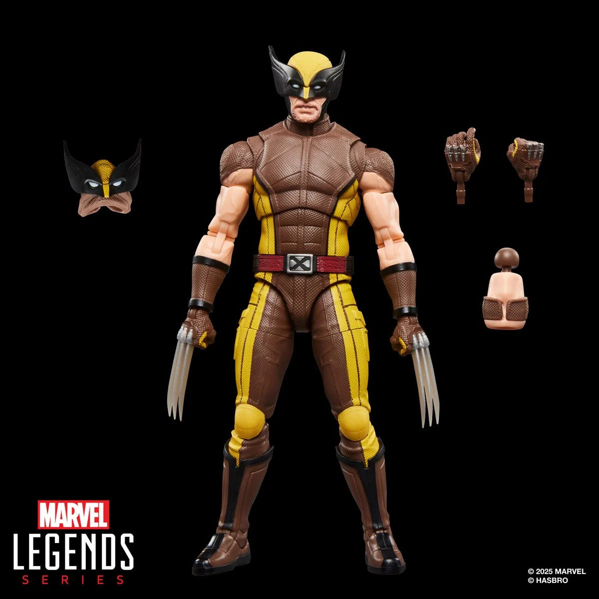Deadpool & Wolverine Marvel Legends Wolverine (Brown Suit) 6-Inch Action Figure new in box by Hasbro with interchangeable hands and head