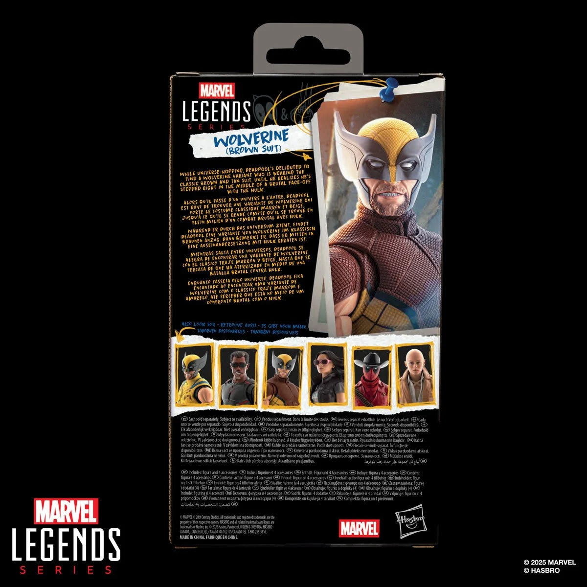 Deadpool & Wolverine Marvel Legends Wolverine (Brown Suit) 6-Inch Action Figure by Hasbro new in box collectible toy packaging