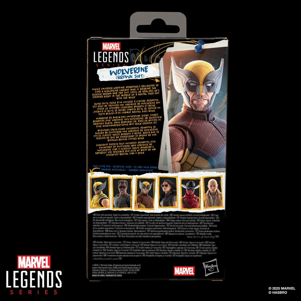 Deadpool & Wolverine Marvel Legends Wolverine (Brown Suit) 6-Inch Action Figure by Hasbro new in box collectible toy packaging