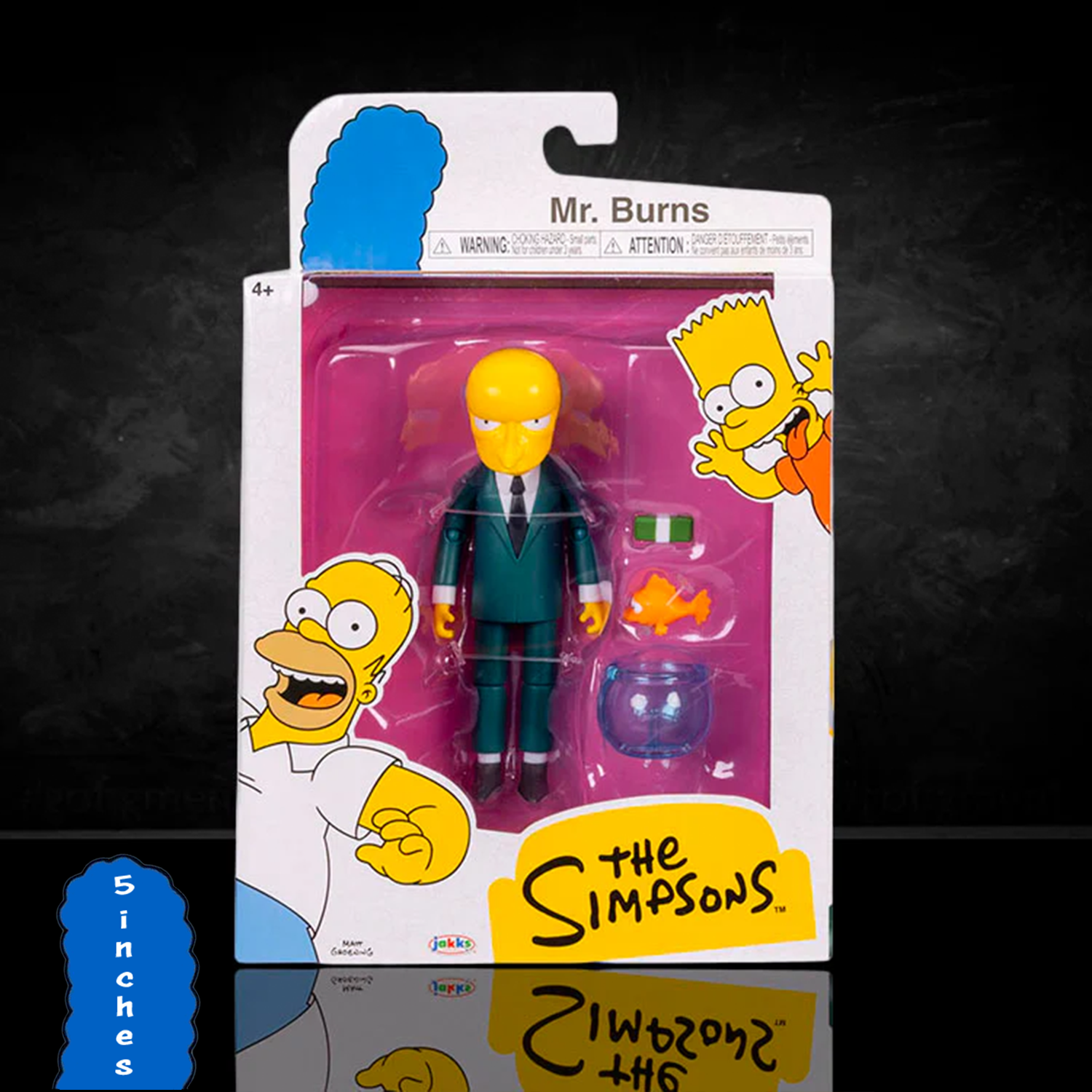 Mr. Burns with Blinky in Bowl Action Figure The Simpsons 5in Scale by Jakks Pacific new in box collectible toy