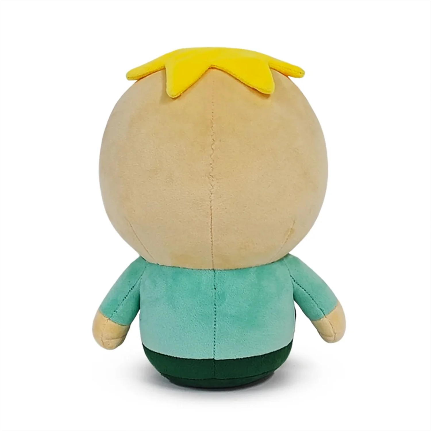 South Park Butters 9-Inch Plush by Youtooz shown from the back with yellow hair and green outfit