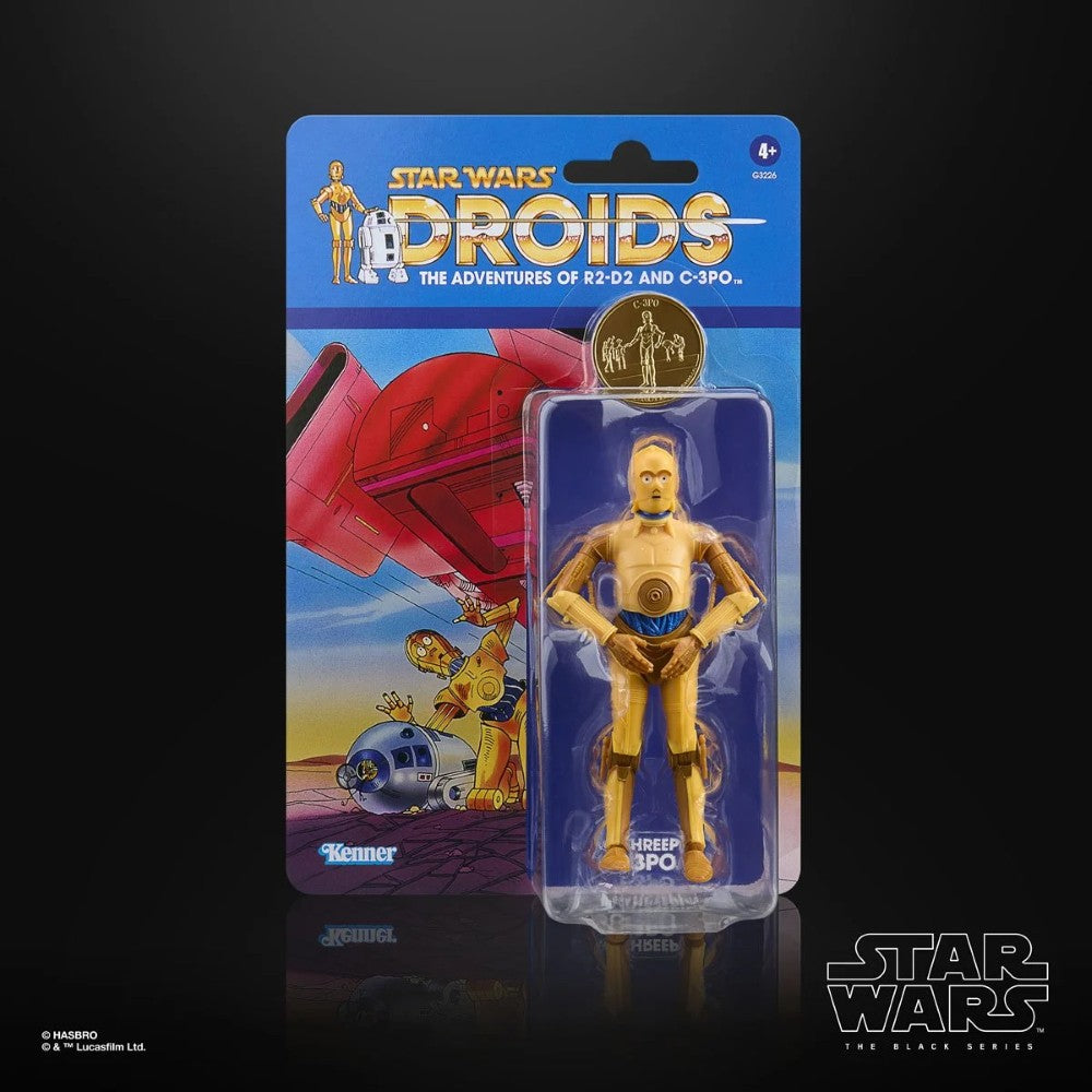 C-3PO Star Wars The Black Series 1:12 Scale 6" Droids Action Figure by Hasbro in vintage packaging.