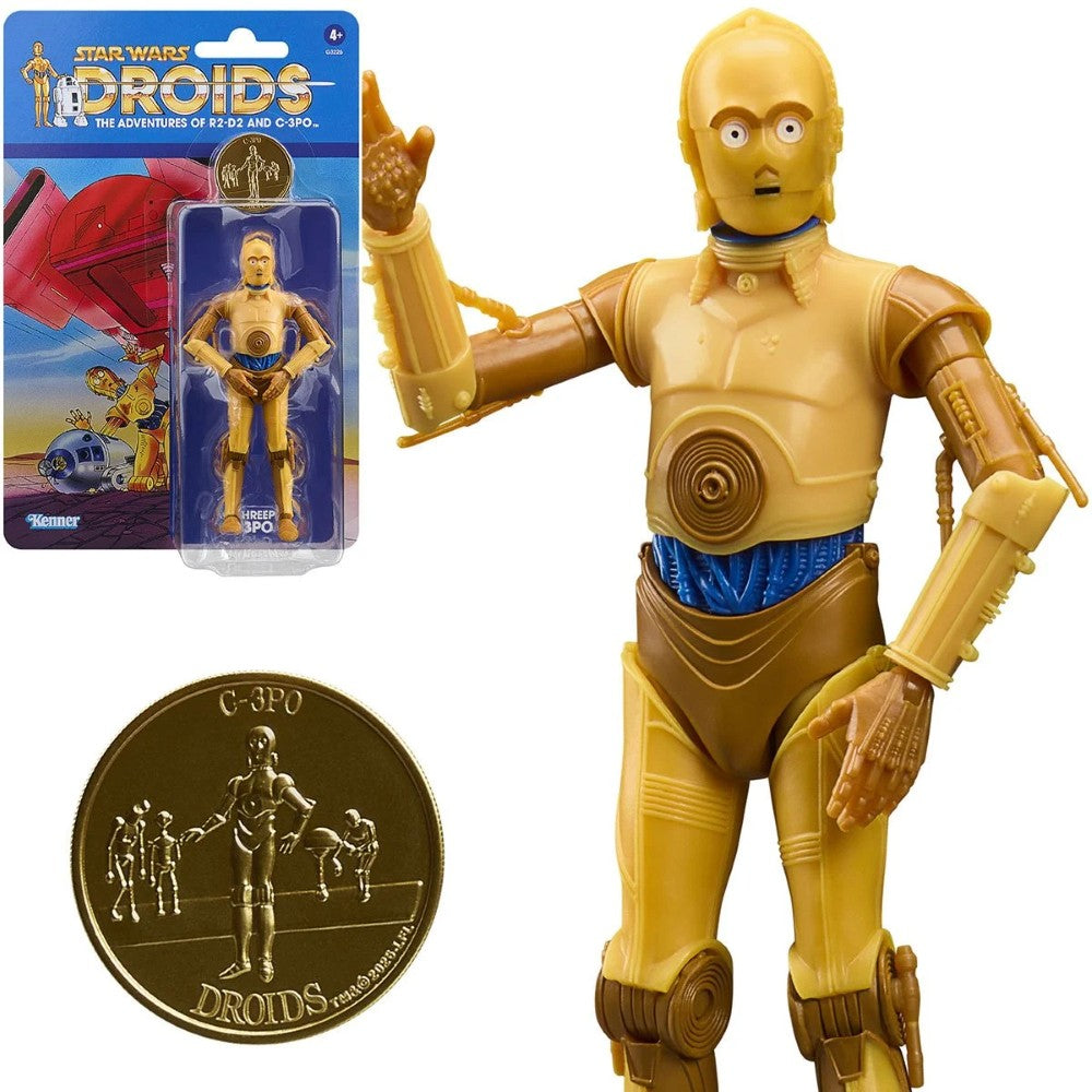 C-3PO Star Wars The Black Series 1:12 Scale 6" Droids Action Figure by Hasbro with collectible coin and original packaging.