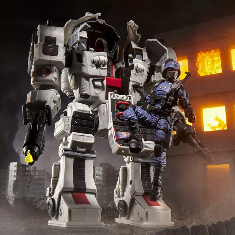 Hasbro G.I. Joe Cobra S.N.A.K.E battle suit with detailed figure and accessories in dynamic pose