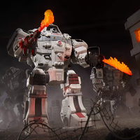 Hasbro G.I. Joe Cobra S.N.A.K.E Battle Suit figure with flamethrower accessories in dynamic pose at night.