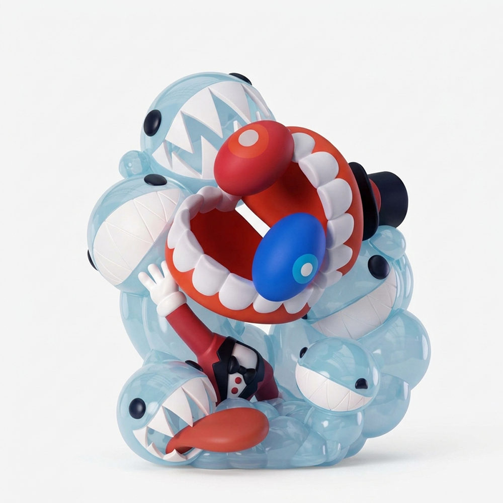 Bad End Caine - 4" Action Figure (The Digital Circus) by Glitch Productions with translucent blue monster details
