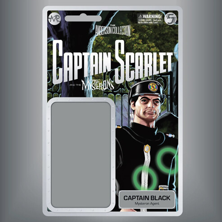 Captain Black 3.75" Captain Scarlet and Mysterons 1:18 Scale Master Replica Retro Action Figure packaging by Master Replica
