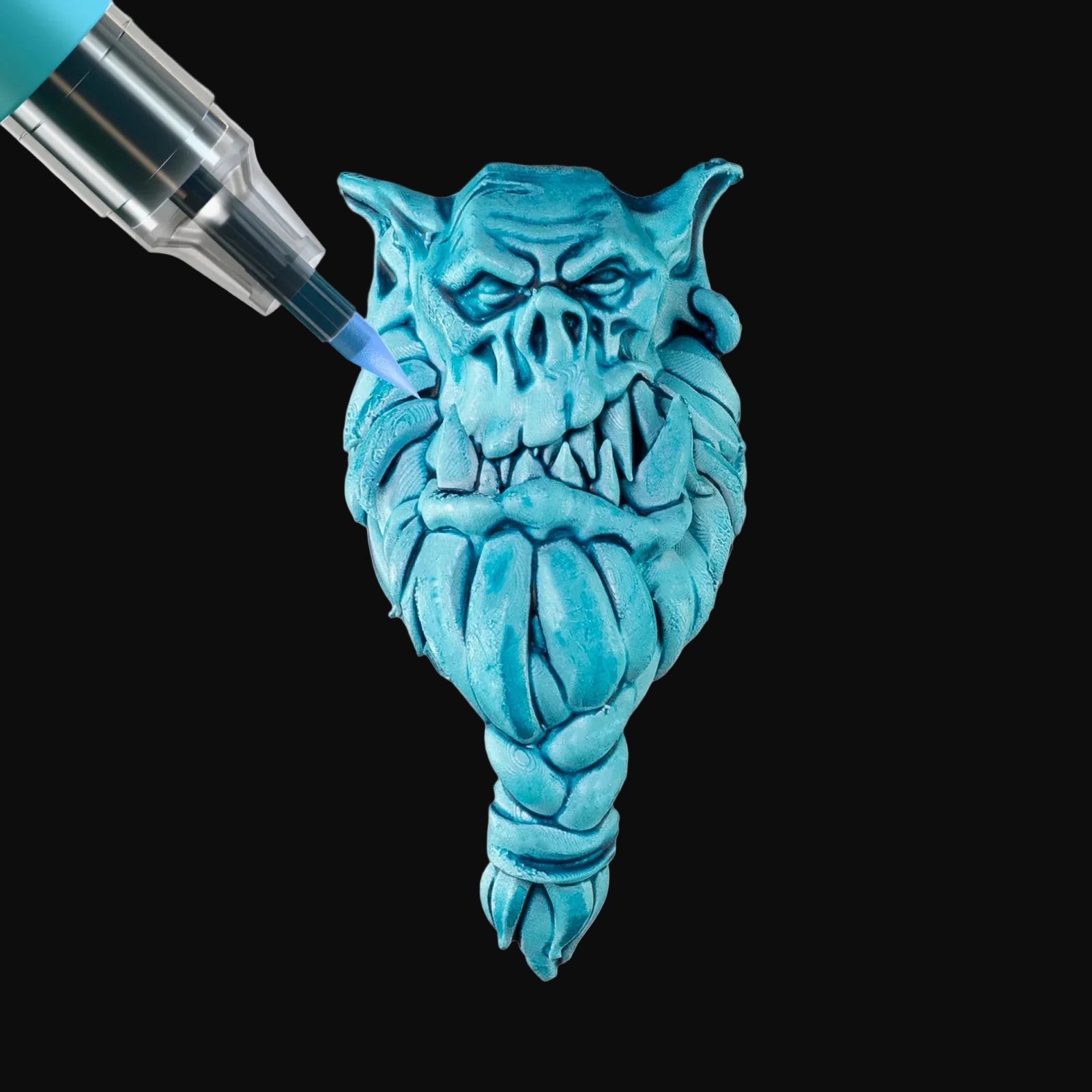 Caribbean Ocean Army Painter Speedpaint Marker - One-Coat Miniature Paint SM1040P detailing a blue fantasy miniature figure by Army Painter
