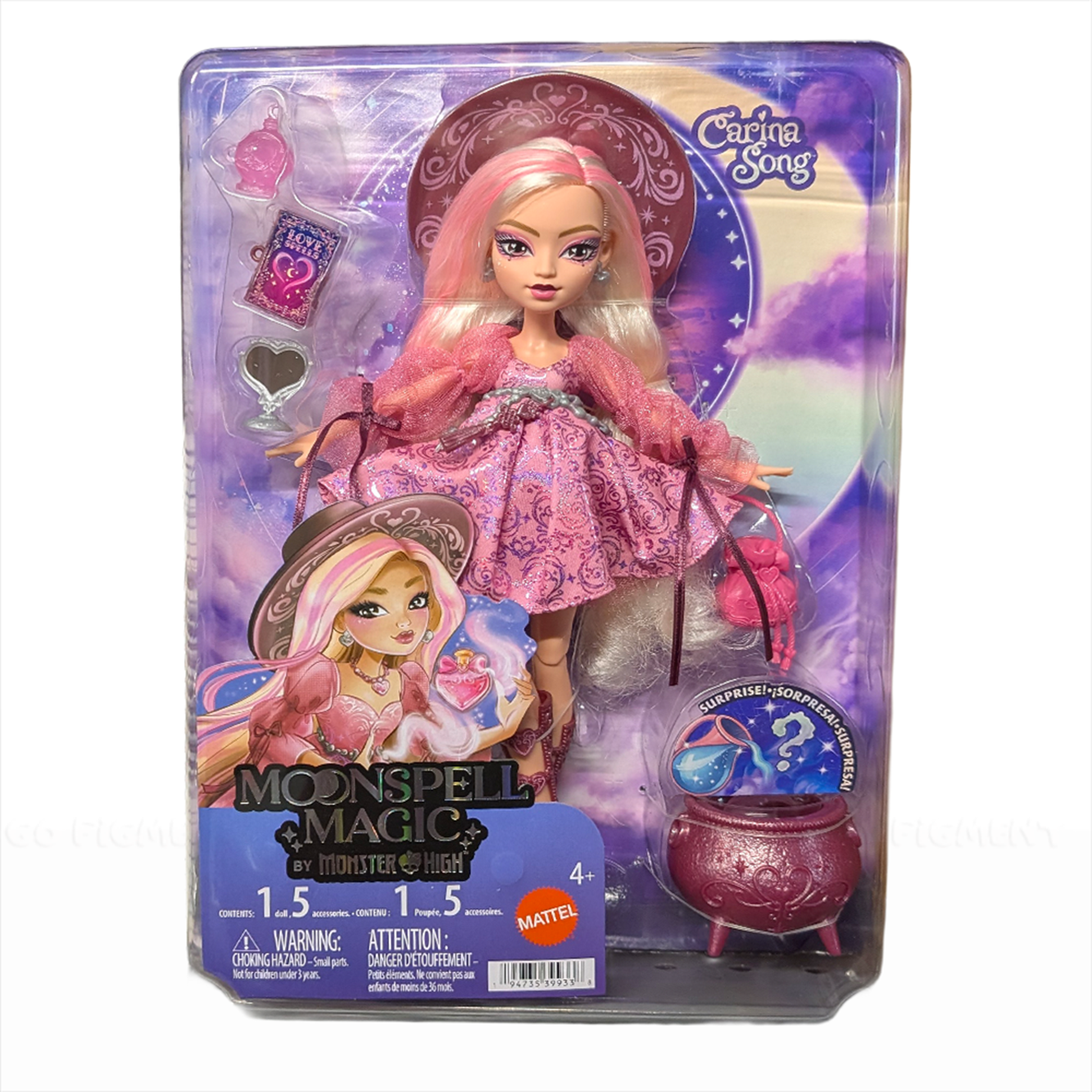 Carina Song - Moonspell Magic 11" Fashion Doll Figure Mattel Monster High in pink dress with accessories in packaging