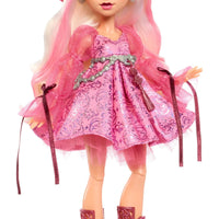 Carina Song - Moonspell Magic 11" Fashion Doll Figure Mattel Monster High wearing pink shimmer dress with silver chain belt