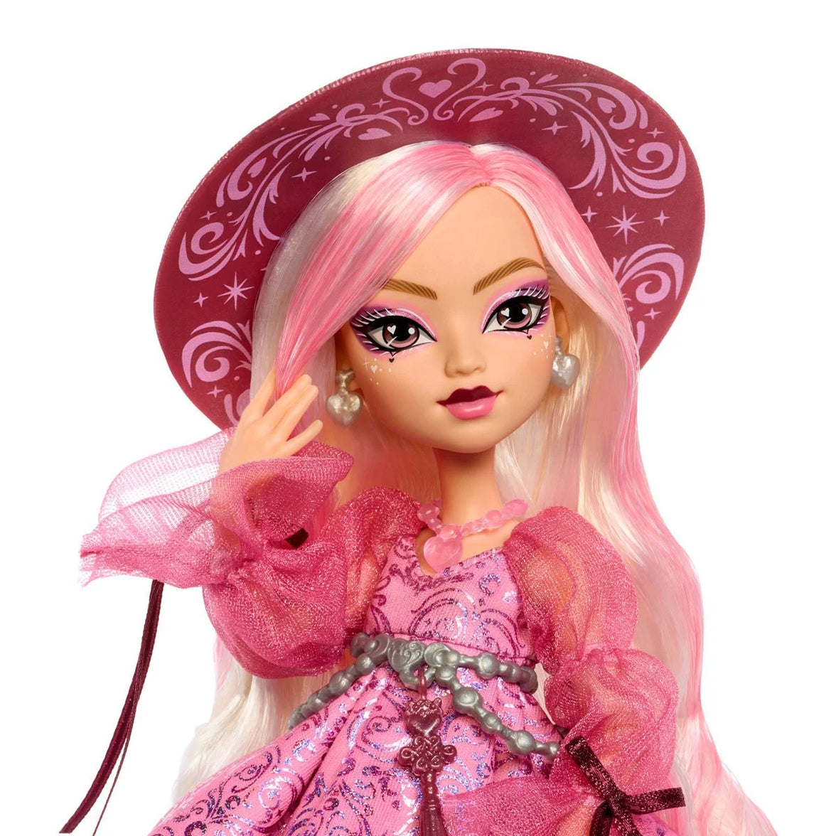 Carina Song - Moonspell Magic 11" Fashion Doll Figure Mattel Monster High wearing pink dress and wide brimmed hat