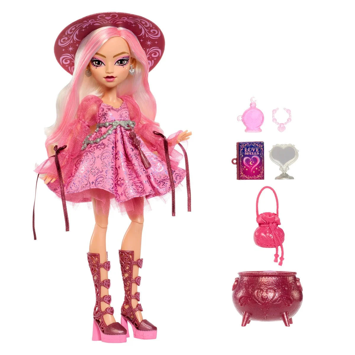 Carina Song - Moonspell Magic 11" Fashion Doll Figure Mattel Monster High with pink dress and accessories set
