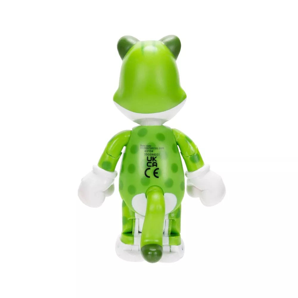 Super Mario Wave 49 - Cat Luigi with Super Bell 4" Action Figure Collectible by Jakks showing back view with green costume and white gloves.