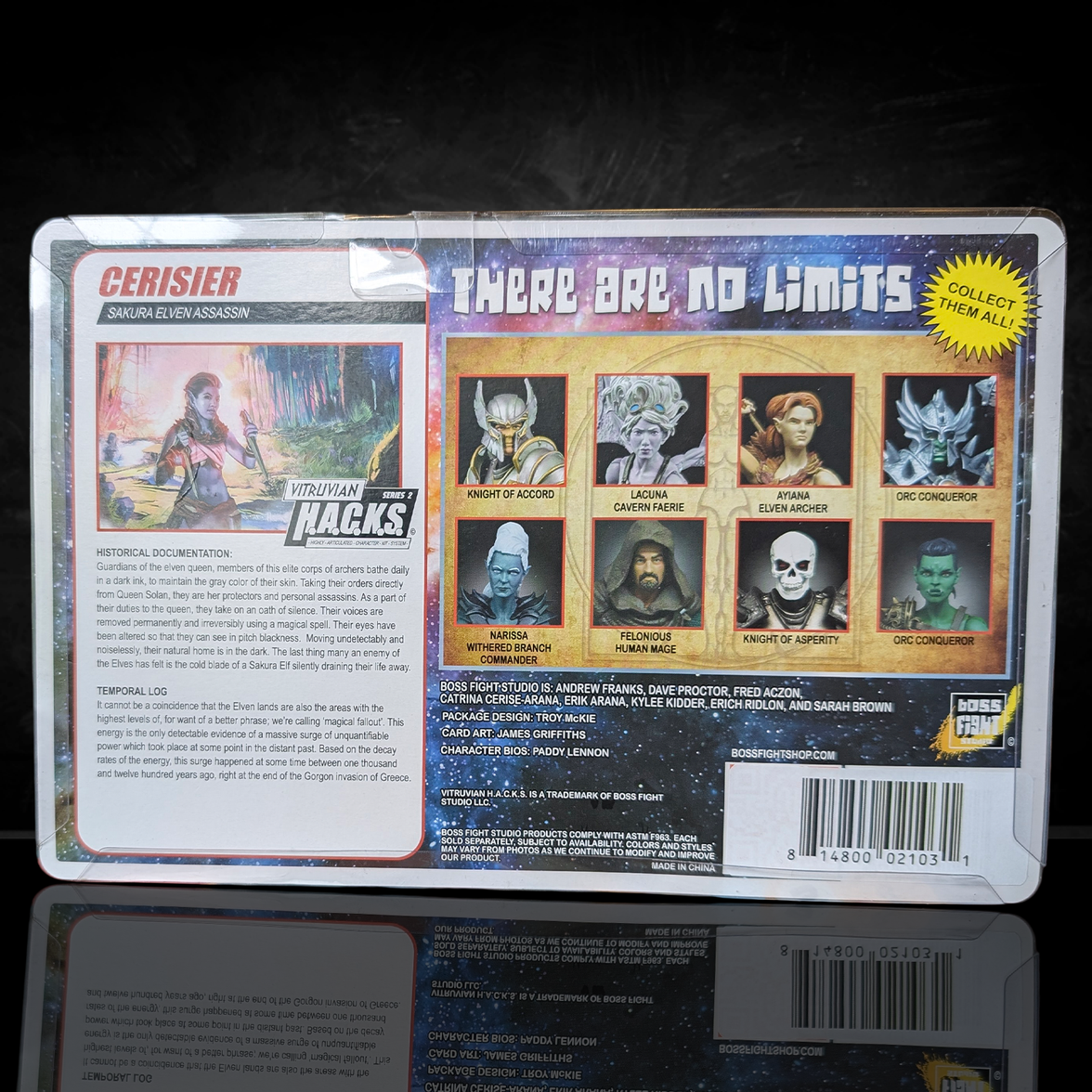 Cerisier Sakura Elven Assassin -Vitruvian H.A.C.K.S. 1:18 Scale Action Figure by Boss Fight Studio Llc in original packaging back view.