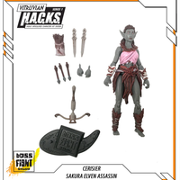 Cerisier Sakura Elven Assassin -Vitruvian H.A.C.K.S. 1:18 Scale Action Figure by Boss Fight Studio Llc with weapons and display stand