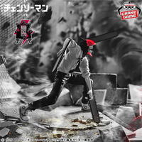 Chainsaw Man Noir Edge Collection Statue Banpresto Reze Arc Anime Collectible posed dynamically with chainsaw arms in detailed scene new in box