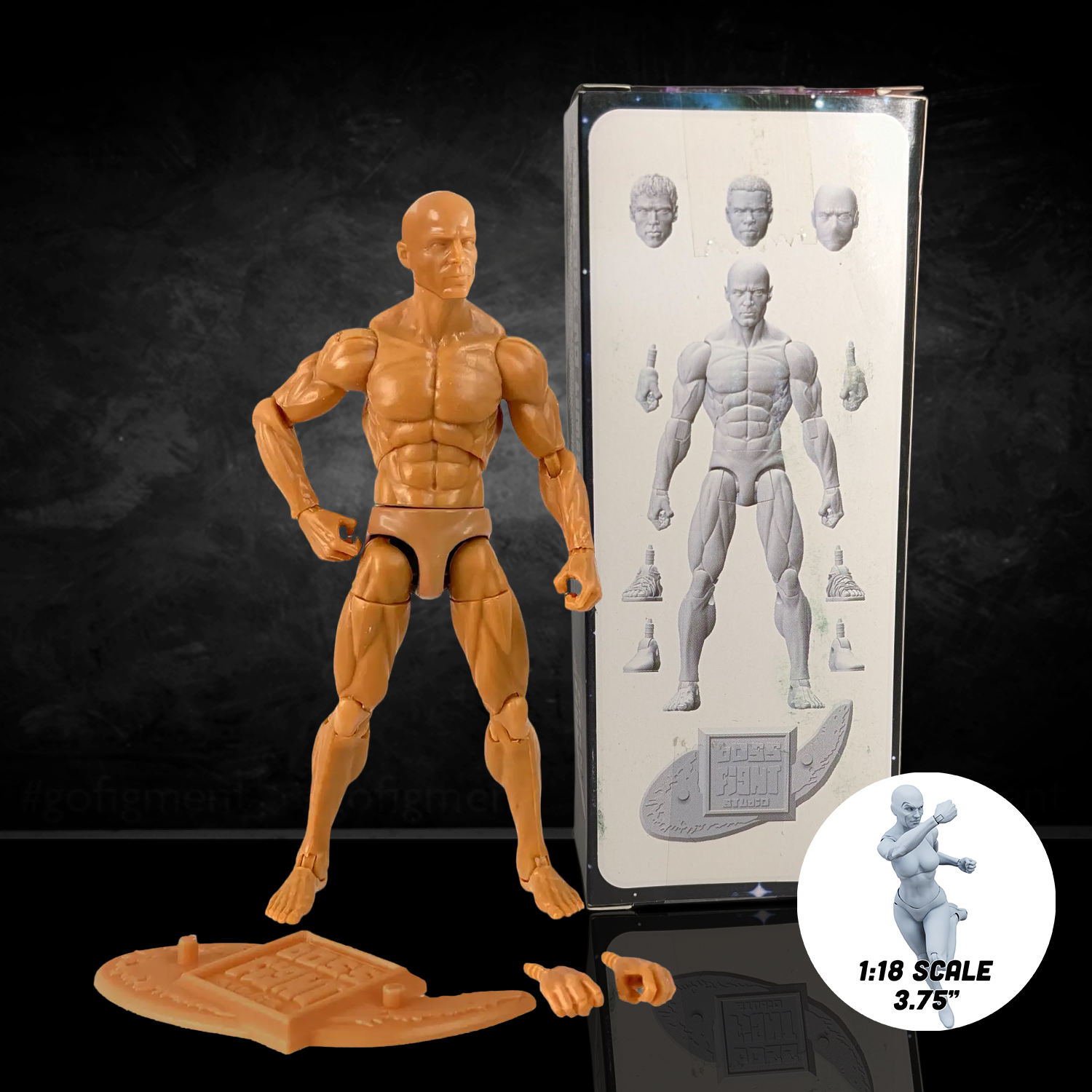 Vitruvian H.A.C.K.S. Character Blanks Champagne Beige Male 1:18 Scale Action Figure new in box by Boss Fight Studio Llc