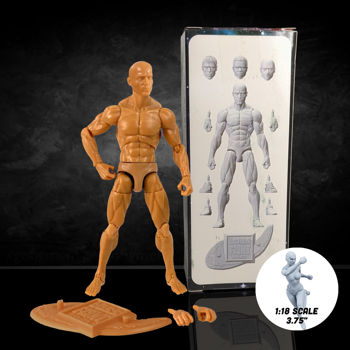 Vitruvian H.A.C.K.S. Character Blanks Champagne Beige Male 1:18 Scale Action Figure new in box by Boss Fight Studio Llc