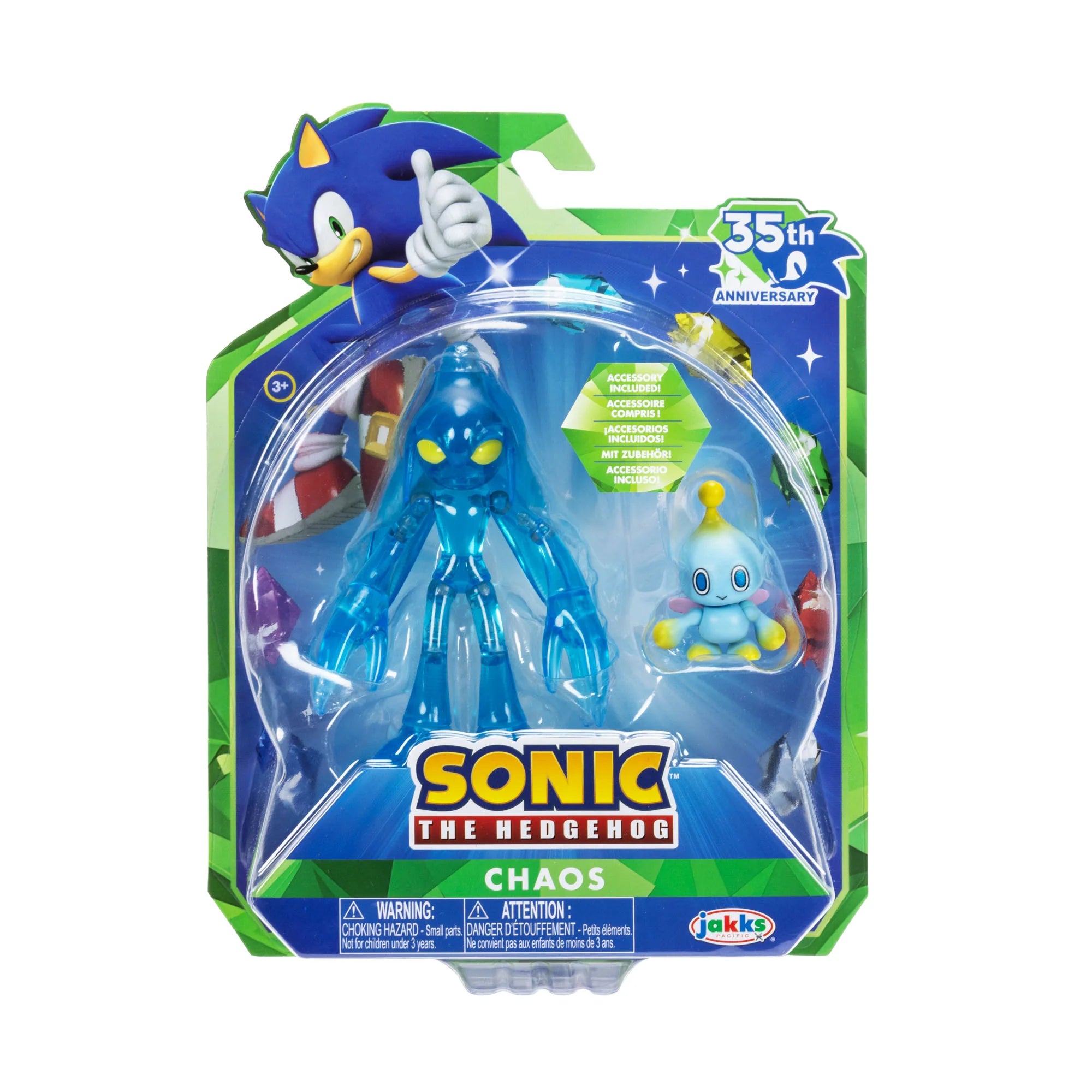 Chaos with Chao Sonic the Hedehog 35th Anniversary Collectible Figure by Jakks new in box scale 1:18