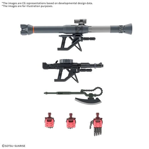 Char's Zaku 5-Inch Model Kit Bandai Hobby Gunpla Gundam with weapon accessories and interchangeable hands