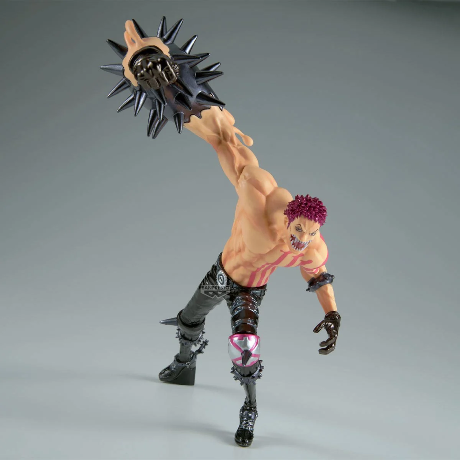 Charlotte Katakuri One Piece Special Version Battle Record Collection Statue by Banpresto in fierce action pose with spiked arm weapon new in box
