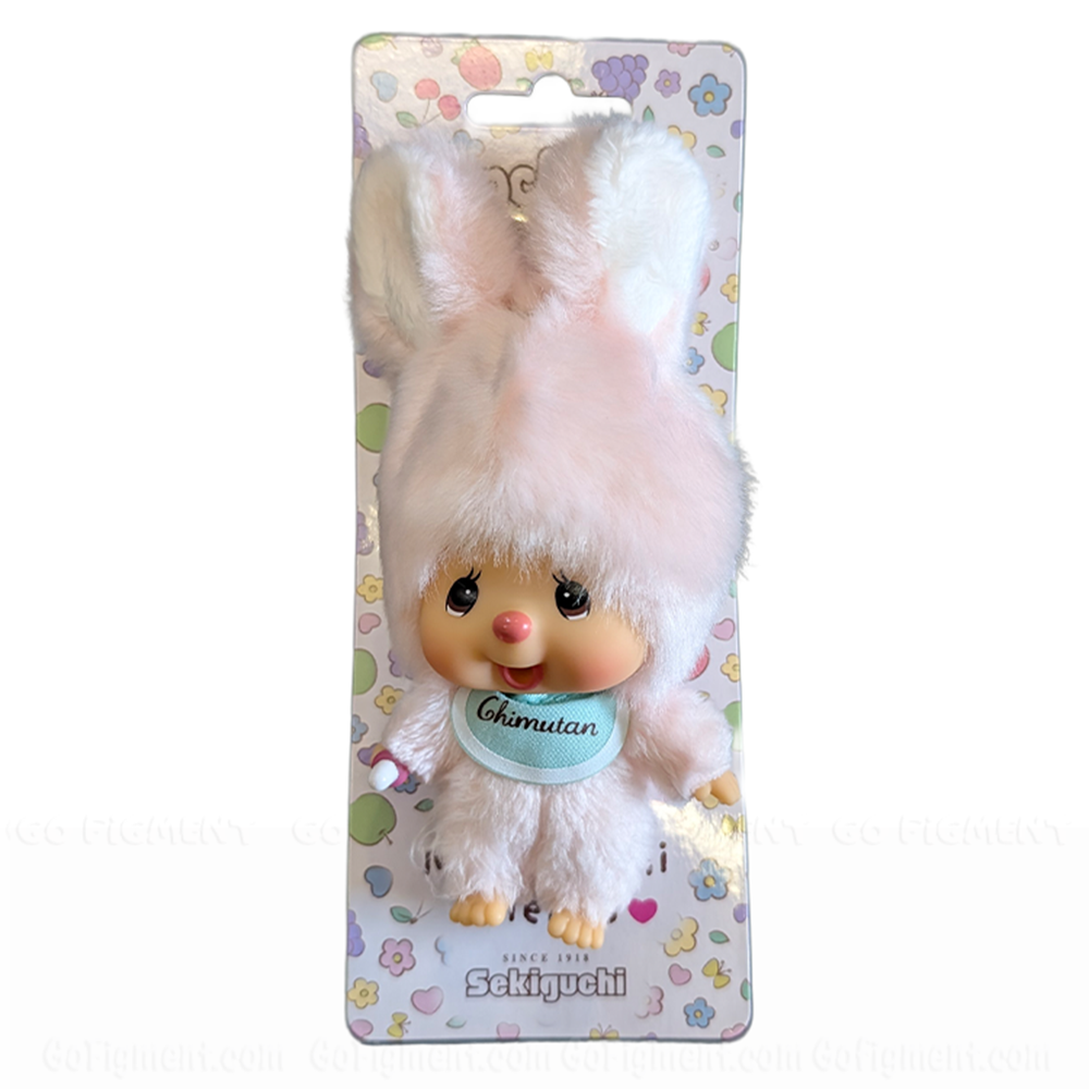 4" Monchhichi Keychain - Chimutan Bunny Mascot - Authentic Plush Mascot, NWT by Sekiguchi in pastel colors