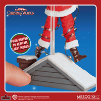 Super7 National Lampoon’s Christmas Vacation Light-Shock Clark figure with button-activated glowing holiday lights on rooftop scene