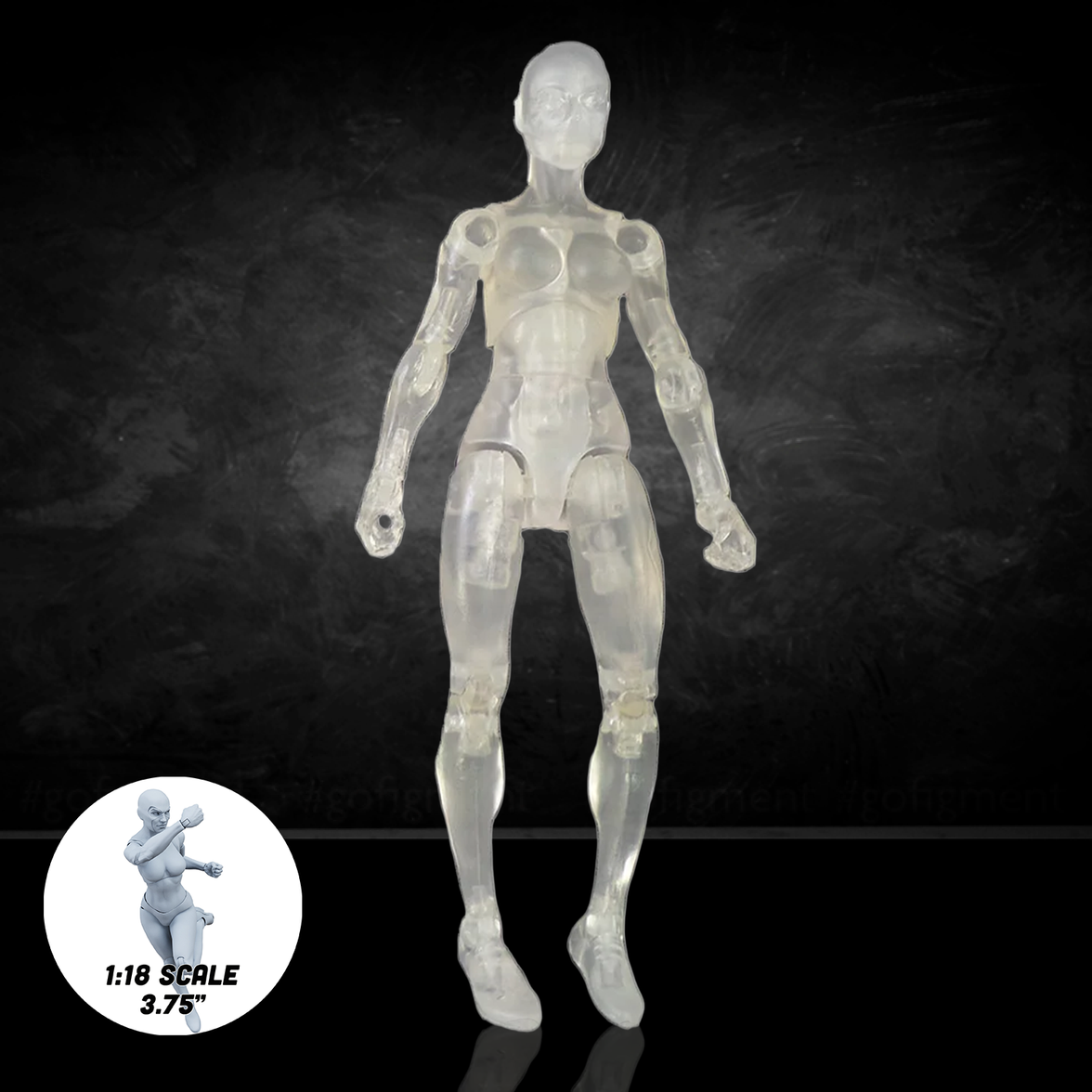 Crystal Clear Female Body Vitruvian H.A.C.K.S. Action Figure Blank 1:18 Scale new in box by Boss Fight Studio Llc