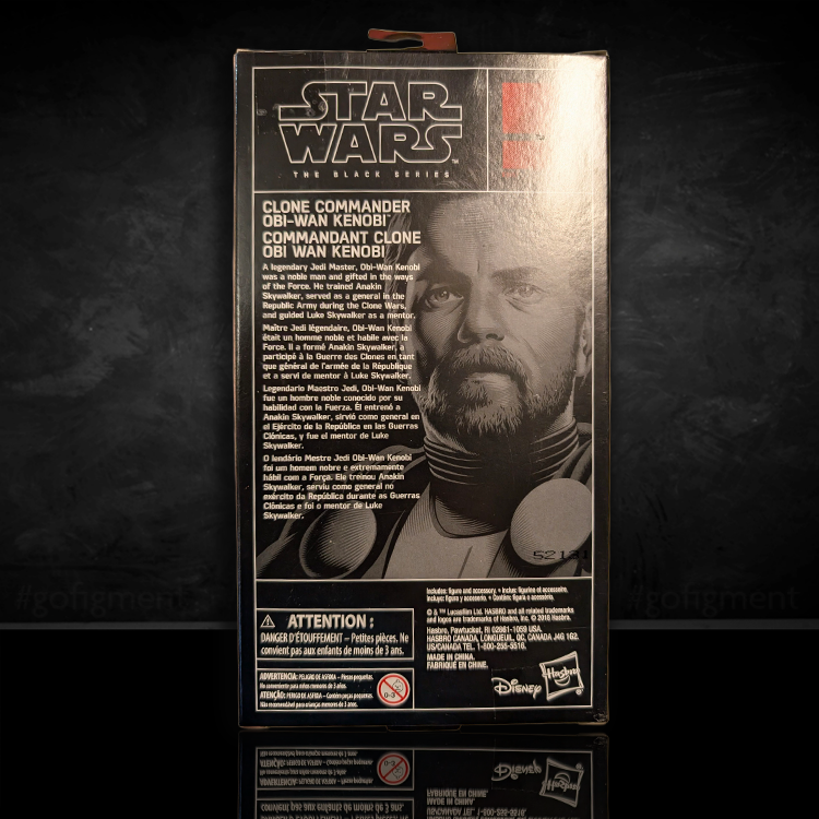 Hasbro Star Wars Black Series Clone Commander Obi-Wan Kenobi 1:12 scale action figure packaging back view
