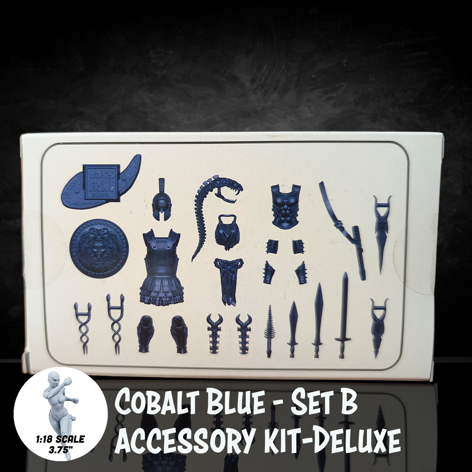1:18 Scale Greek & Roman Mythology Cobalt Blue Accessory Set B (Close-Combat Pack for 3.75" - 4" Figures) by Boss Fight Studio Llc new in box