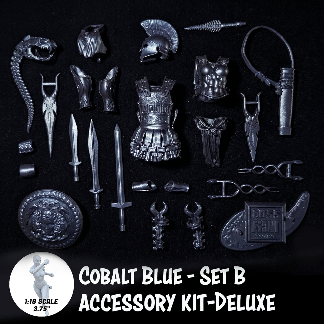 1:18 Scale Greek & Roman Mythology Cobalt Blue Accessory Set B (Close-Combat Pack for 3.75" - 4" Figures) by Boss Fight Studio Llc new in box