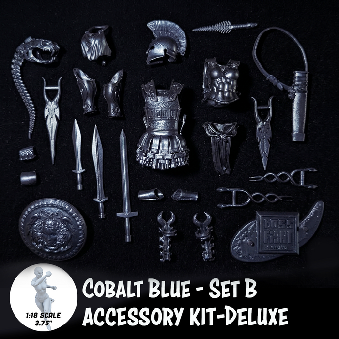 1:18 Scale Greek & Roman Mythology Cobalt Blue Accessory Set B (Close-Combat Pack for 3.75" - 4" Figures) by Boss Fight Studio Llc new in box