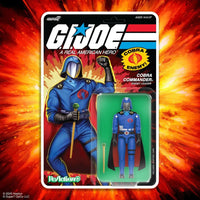 Super7 Cobra Commander 3.75-inch action figure in blue uniform with black cape from GI Joe ReAction+ series
