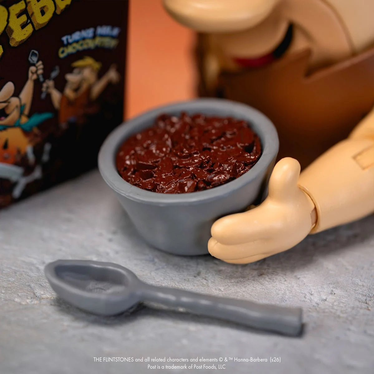 Barney Rubble 1:12 Scale Action Figure - Premium Articulated Sidekick Cocoa Pebbles by Jada Toys with cereal bowl and spoon accessory new in box