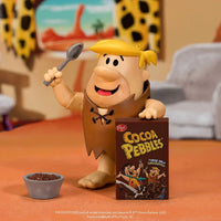 Fred Flintstone & Barney Rubble BUNDLE 1:12 Scale Action Figure - Premium Articulated Fruity Pebbles by Jada Toys with cereal bowl and spoon.