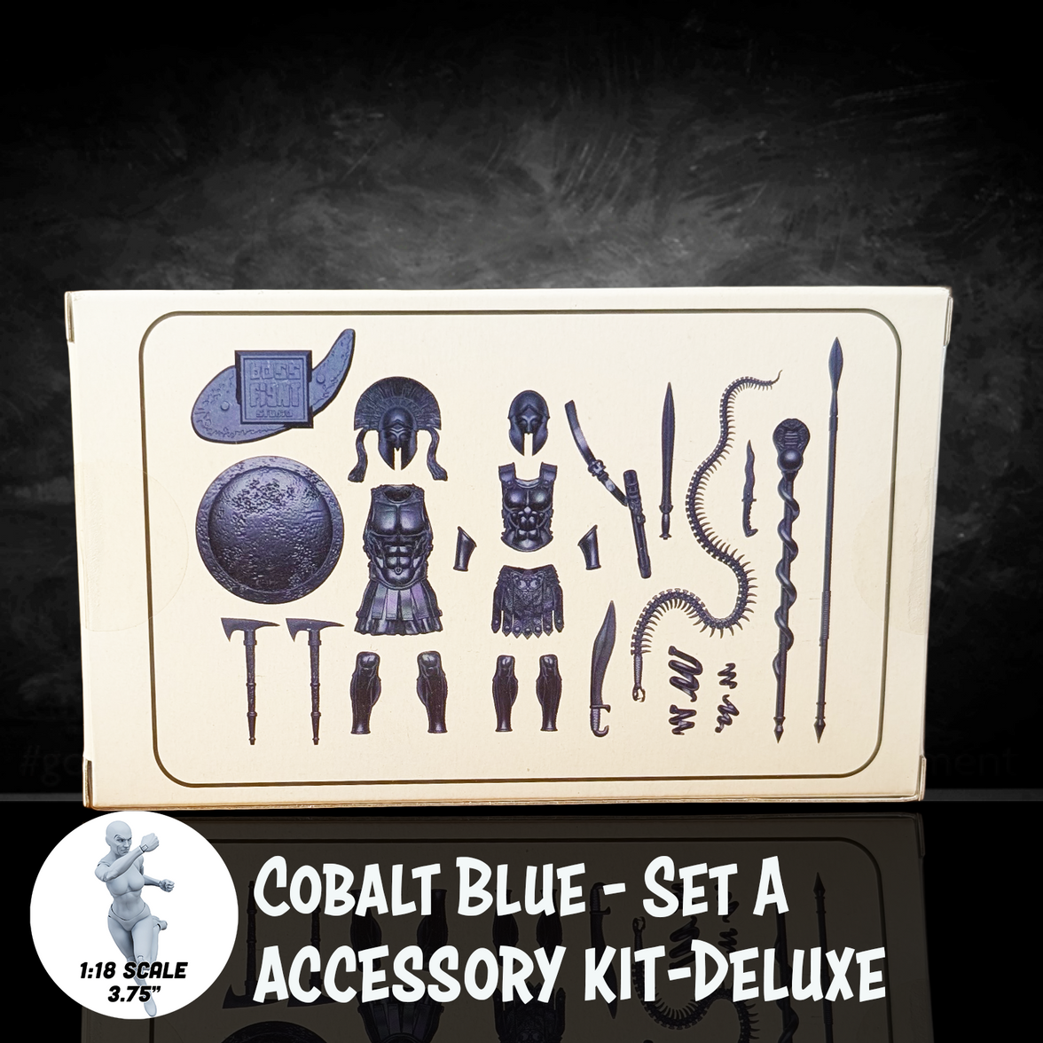 1:18 Scale Greek & Roman Mythology Cobalt Blue Accessory Set A (Customizer Kit for 3.75" - 4" Figures) new in box by Boss Fight Studio Llc