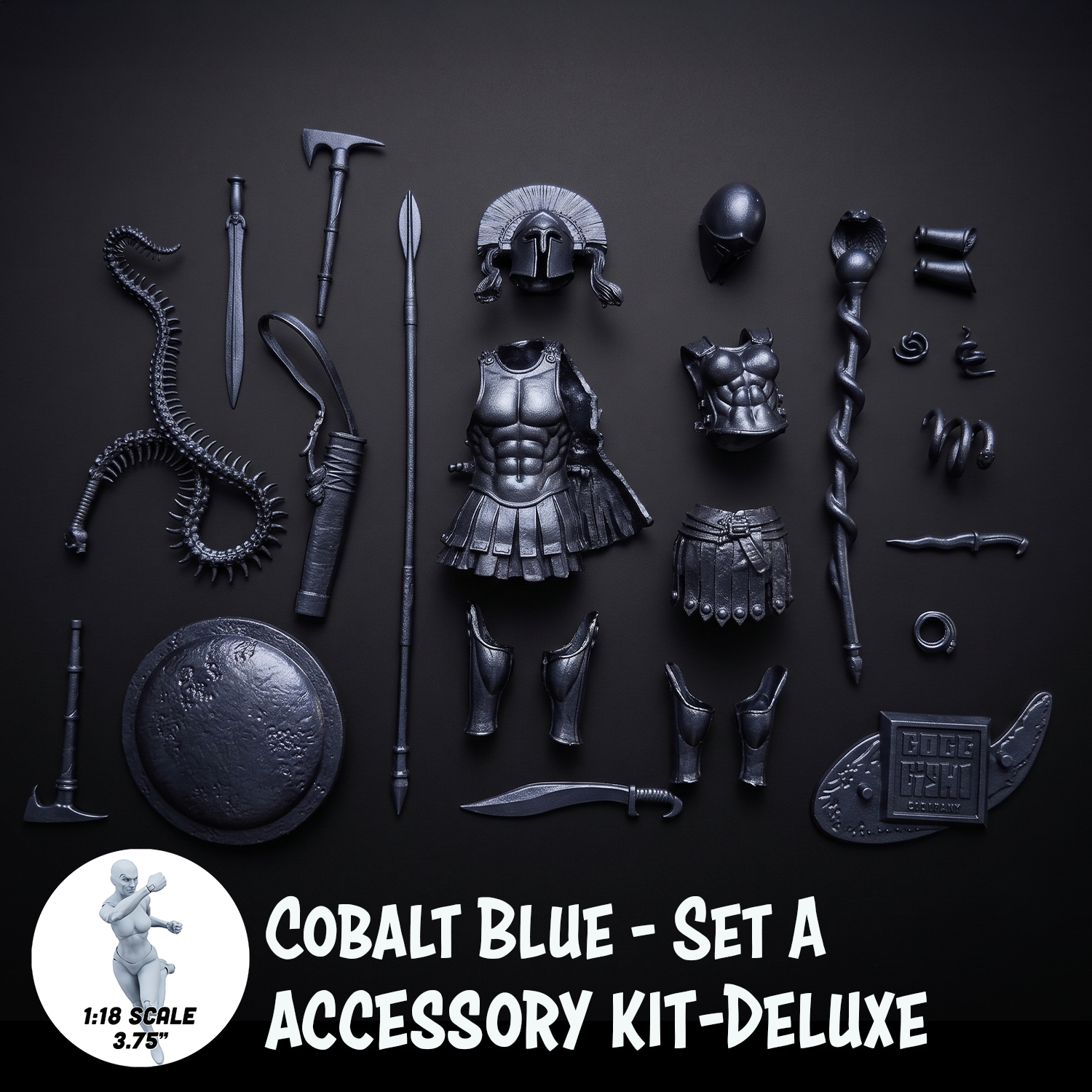 1:18 Scale Greek & Roman Mythology Cobalt Blue Accessory Set A (Customizer Kit for 3.75" - 4" Figures) new in box by Boss Fight Studio Llc
