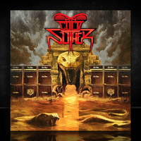 Cold Slither album cover featuring a giant snake mouth and stacks of amplifiers under smoky skies.