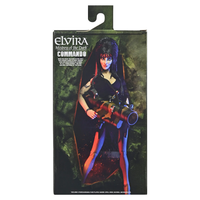 Commando Elvira - Mistress of the Dark 8-Inch Clothed Action Figure by Neca holding camo bazooka new in box collectible