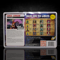 Back packaging for "Coral Snake Gorgon Vitruvian H.A.C.K.S. Series 1 Boss Fight Studio 4" Figure showcasing character bio and series lineup by Boss Fight Studio Llc