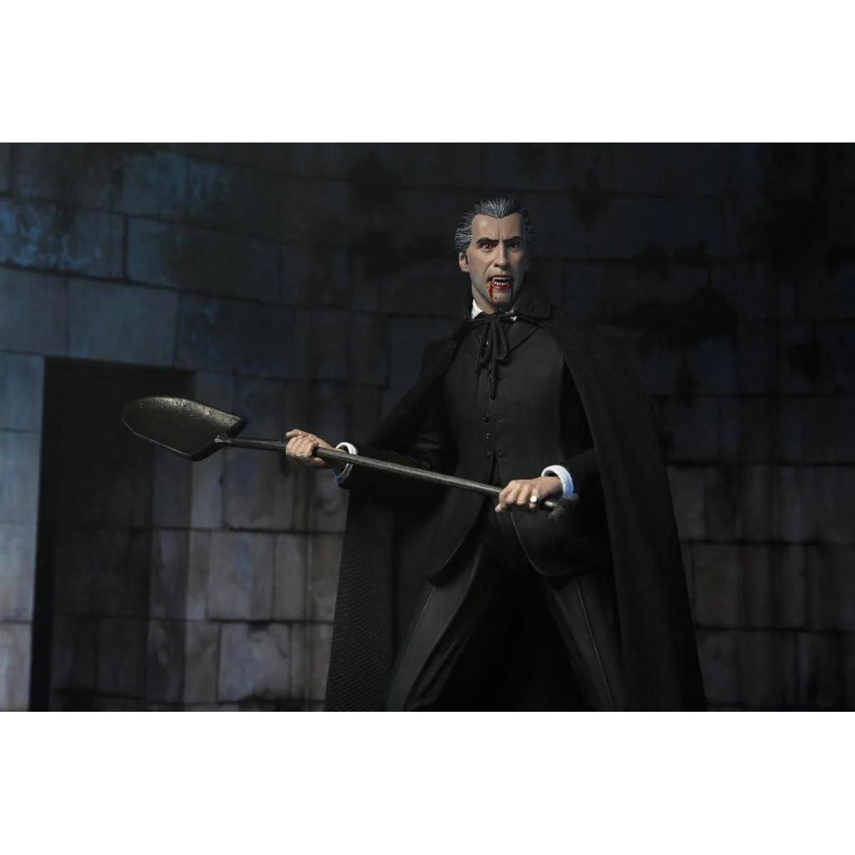 Count Dracula - Hammer Films: Horror of Dracula (1958) Ultimate NECA 7-Inch Figure by Neca in black cape holding shovel new in box