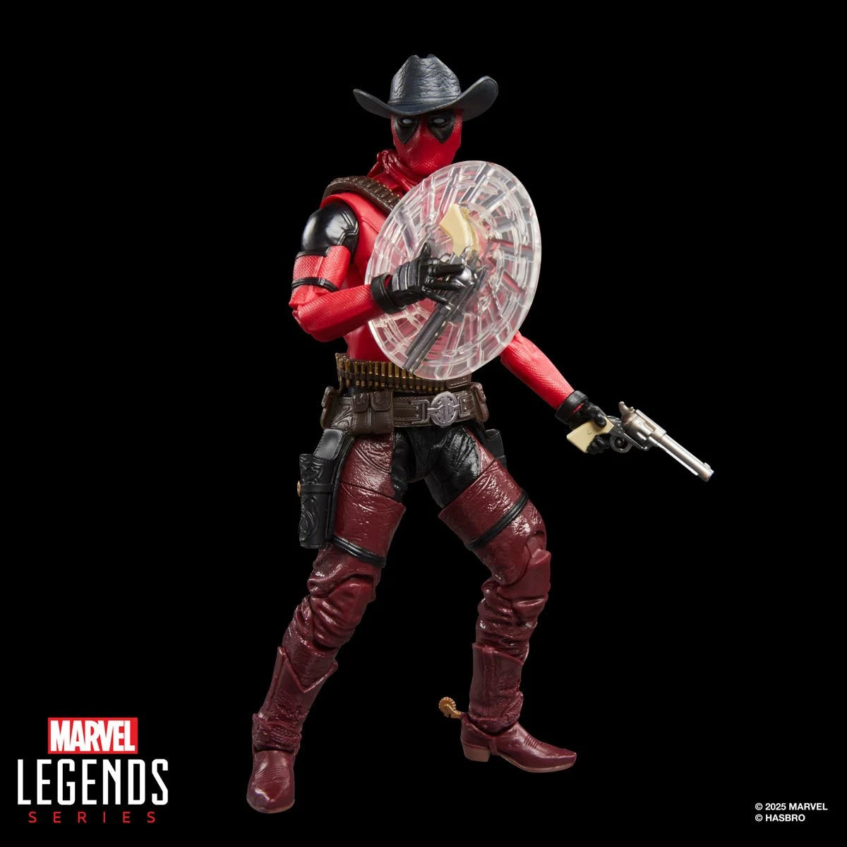 Deadpool & Wolverine Marvel Legends Cowboypool 6-Inch Action Figure by Hasbro new in box with gun and shield accessories