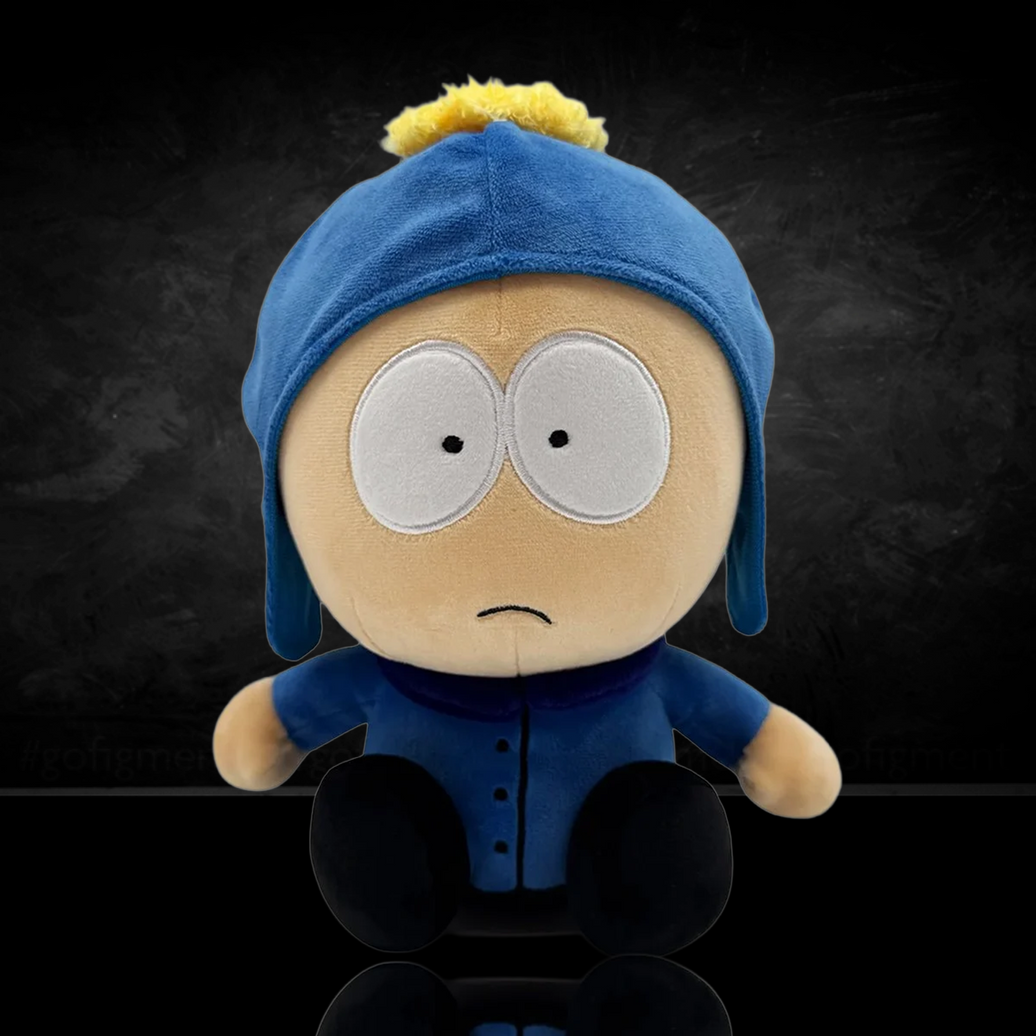 South Park Craig 9-Inch Plush by Youtooz, detailed collectible soft toy in blue outfit with yellow hair tuft
