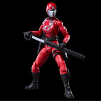 Crimson Guard Female "Retro Cardback" G.I. Joe Classified Series 6 inch COBRA Action Figure by Hasbro holding a sword