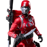 Crimson Guard Female "Retro Cardback" G.I. Joe Classified Series 6 inch COBRA Action Figure by Hasbro holding knife and rifle