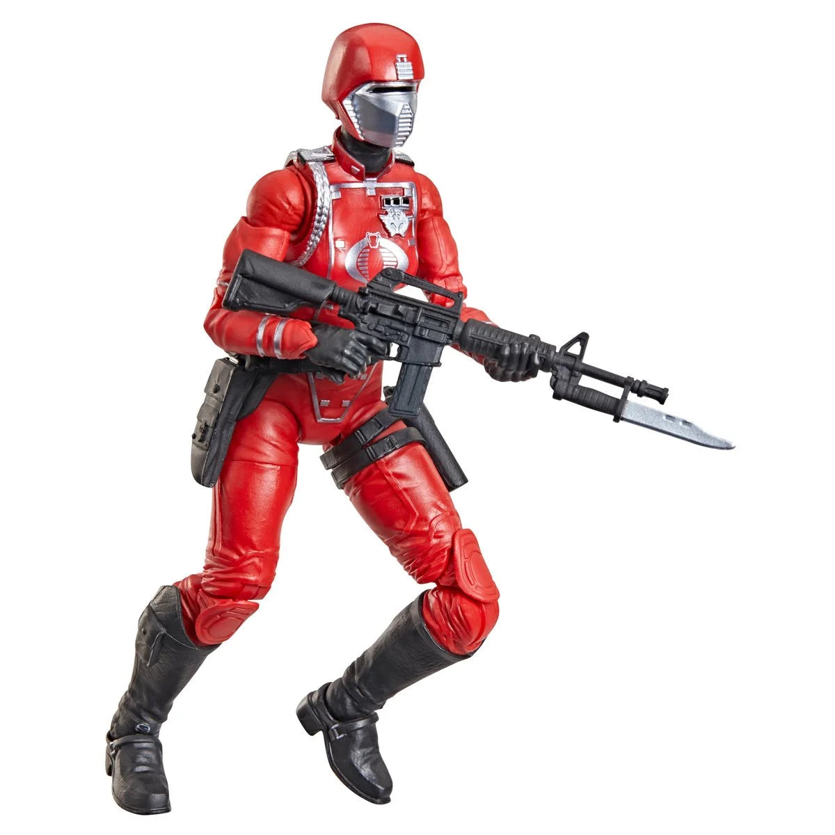 Crimson Guard Female "Retro Cardback" G.I. Joe Classified Series 6 inch COBRA Action Figure by Hasbro holding a rifle